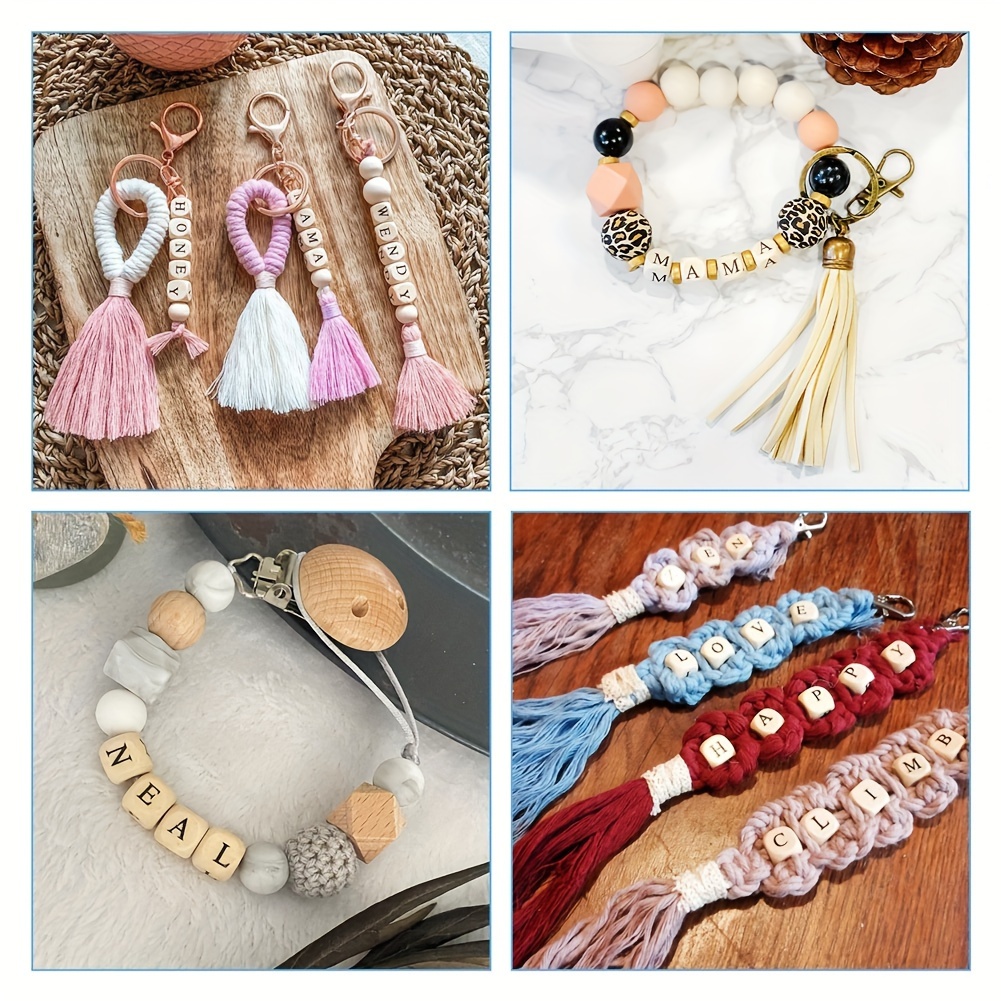 Complete Wooden Letter Beads For Jewelry Making Diy - Temu