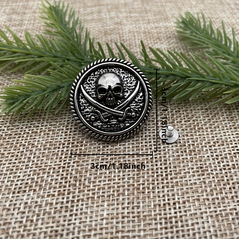 2pcs Skull Decorative Buckle for DIY Leather Purse Coin Bag