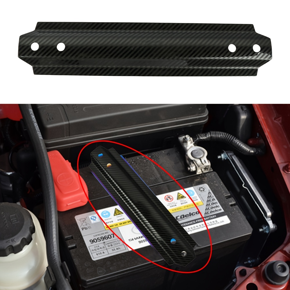 Car Battery Tie Down Mount Bracket, Carbon Fiber Pattern Aluminum Alloy Car  Battery Stabilizer Holder