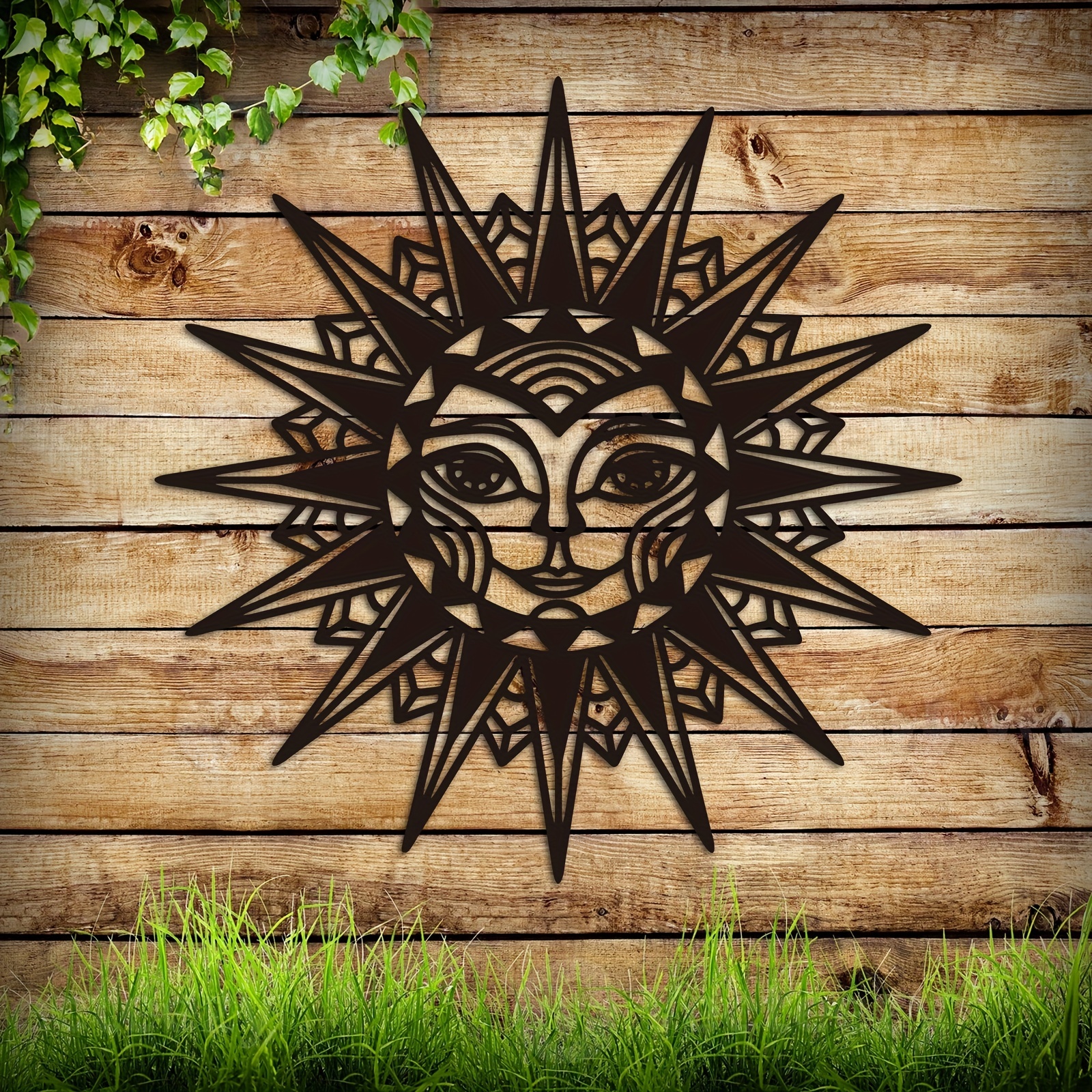 Sun Face Metal Plaques Sign, Wall Art Decor Patio Decor Outdoor Decor ...