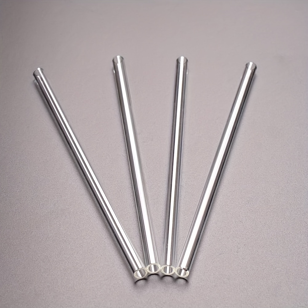 8pcs Glass Straws, 10 mm Wide Diameter Reusable Smooth-friendly