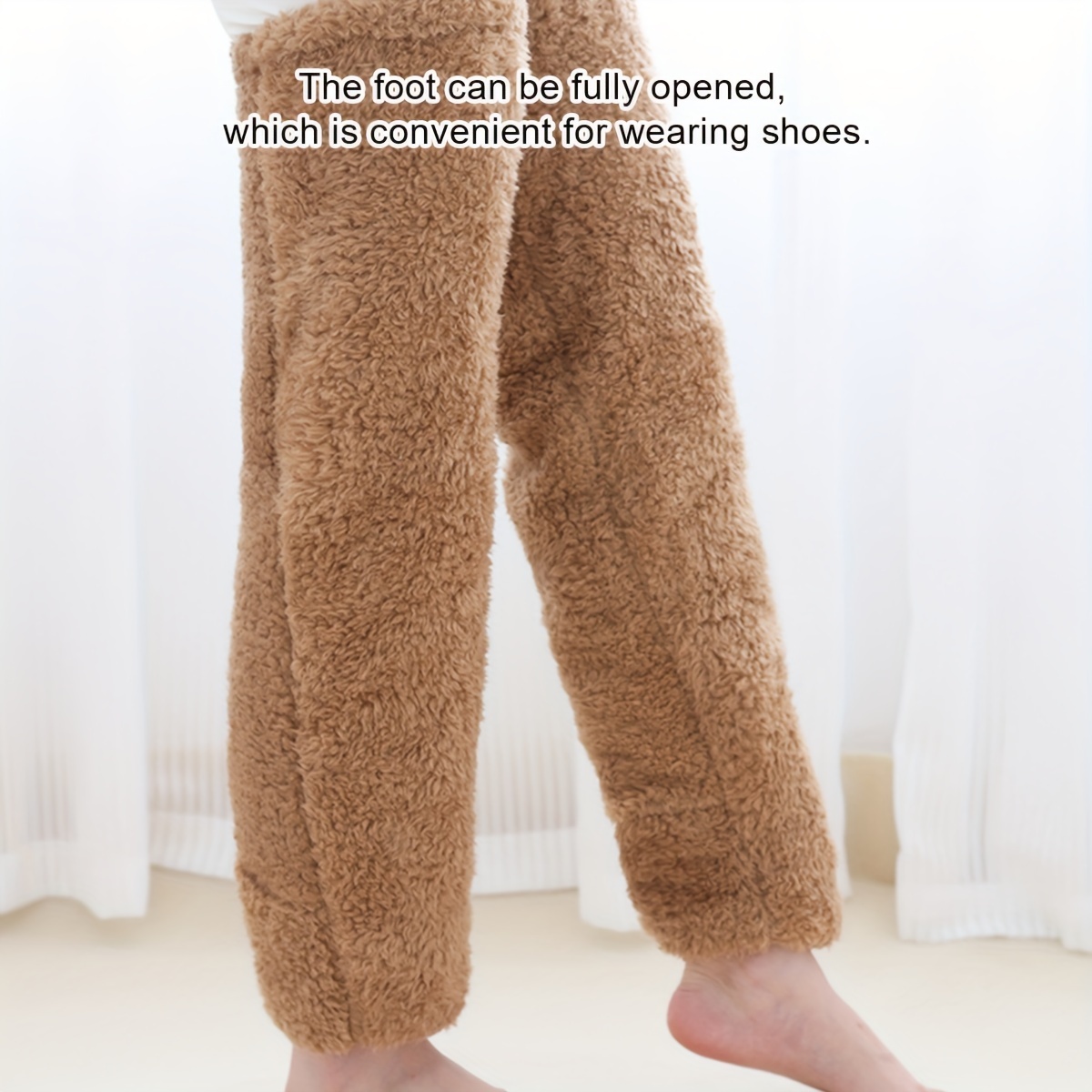 Women Thermal Fleece Long Socks Leg Warmers Socks Plush For
