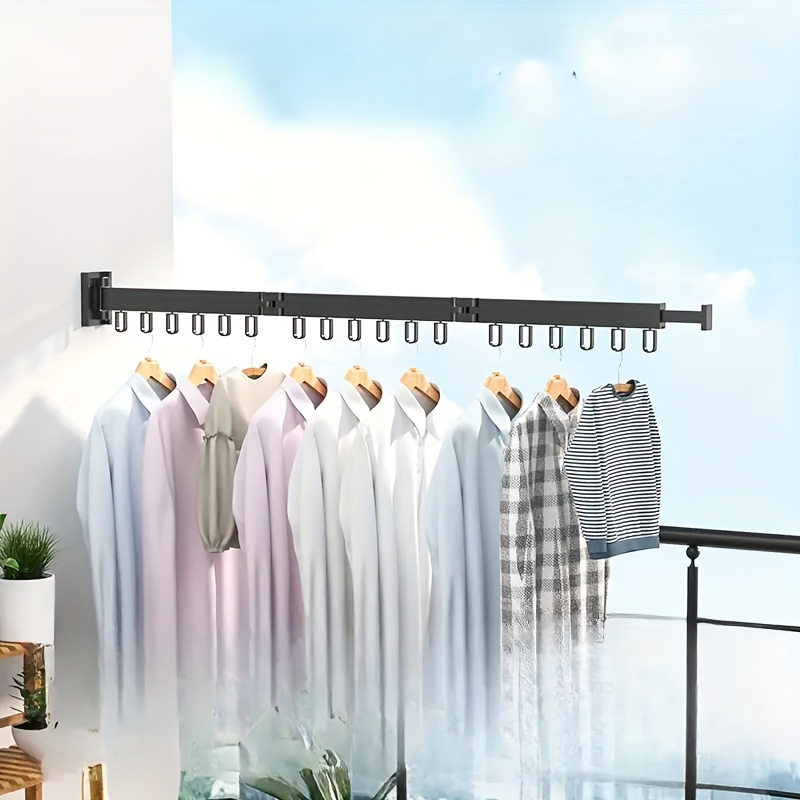Tendedero de ropa o balcón interior para el hogar, sin instalación,  plegable, estante de aluminio para edredón (color: A, tamaño: 4.9 ft)