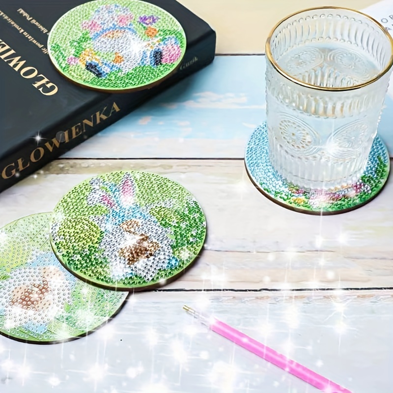 8pcs Diamond Painting Wooden Cup Mats Set, Diy Anime Diamond Art Wooden Cup  Coasters For Beginners And Adults, Art & Craft Supplies