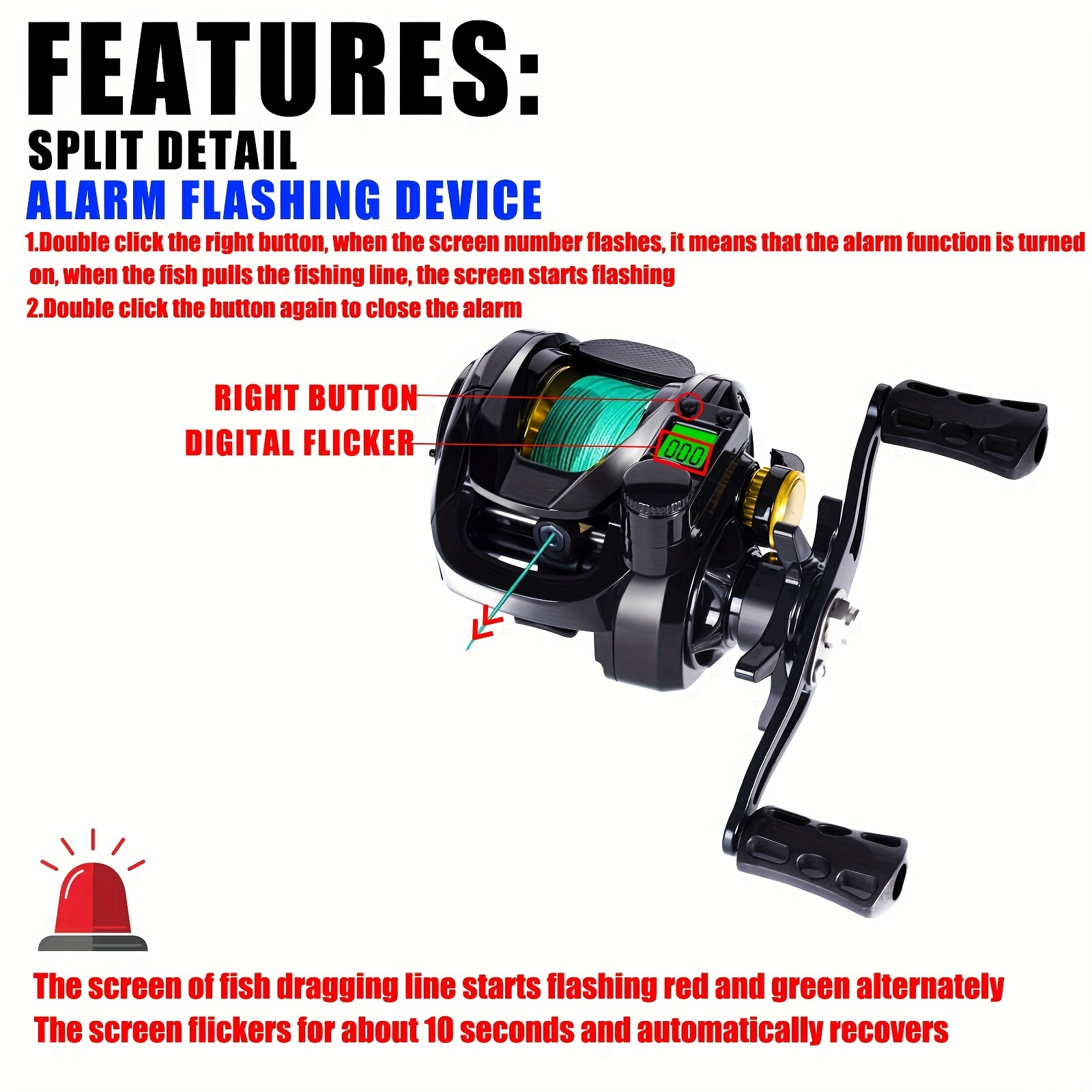 Led Screen Electronic Fishing Reel 7.2:1 Gear Ratio Aluminum - Temu Canada