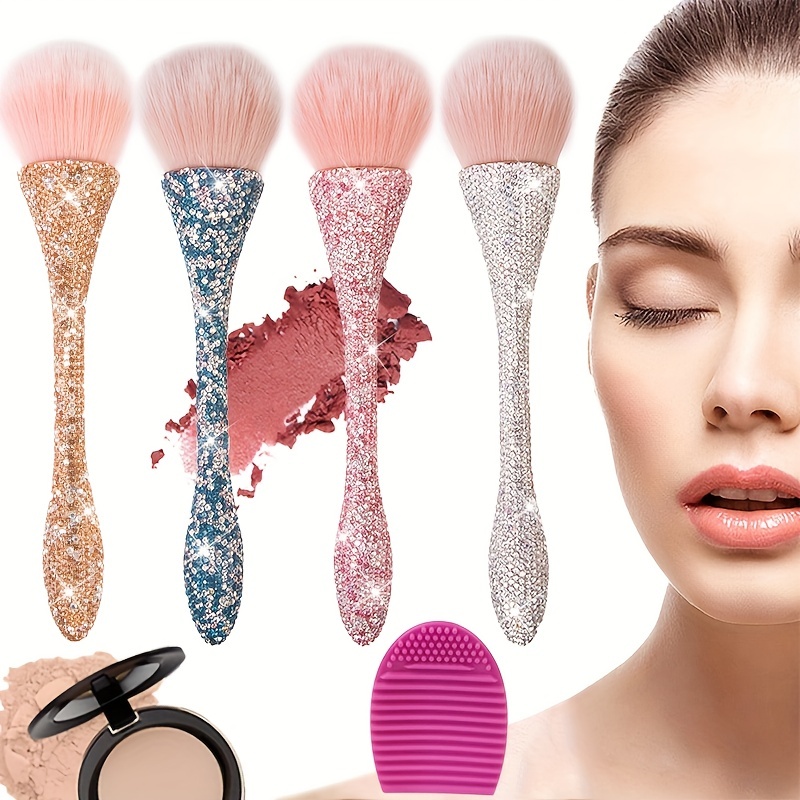 Zoreya Glitter Acrylic Makeup Brush Set For Powder Blush - Temu