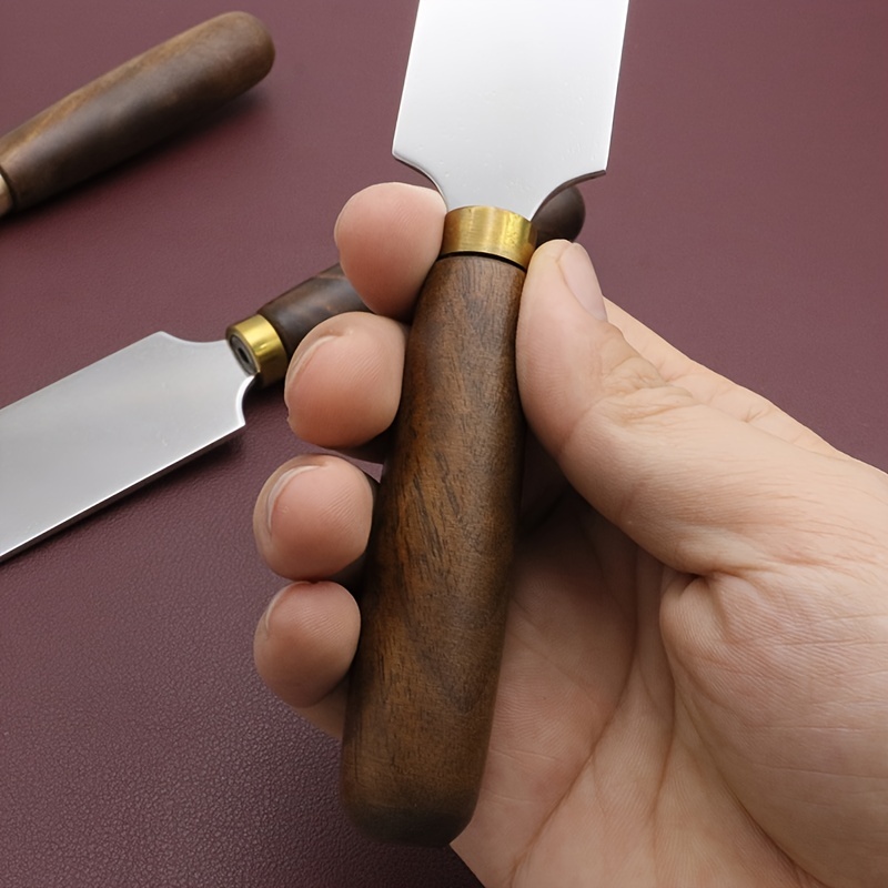 Leather Skiving Knife. Hand Forged Knife for Leather. Semi-Round
