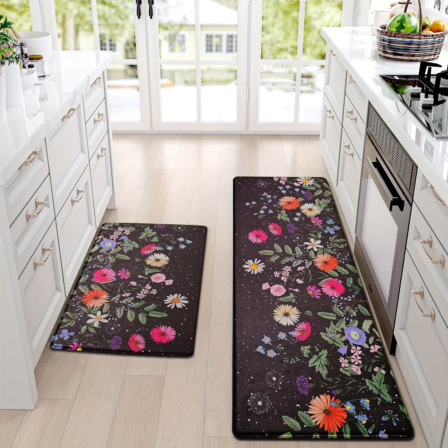 Set de 2 Alfombras decorativas Tapete Antideslizante para Cocina