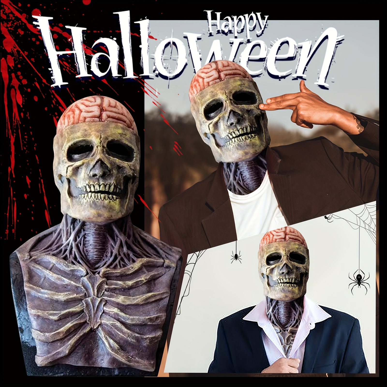 Costumi di Halloween Halloween Maschera spaventosa, nudo cervello