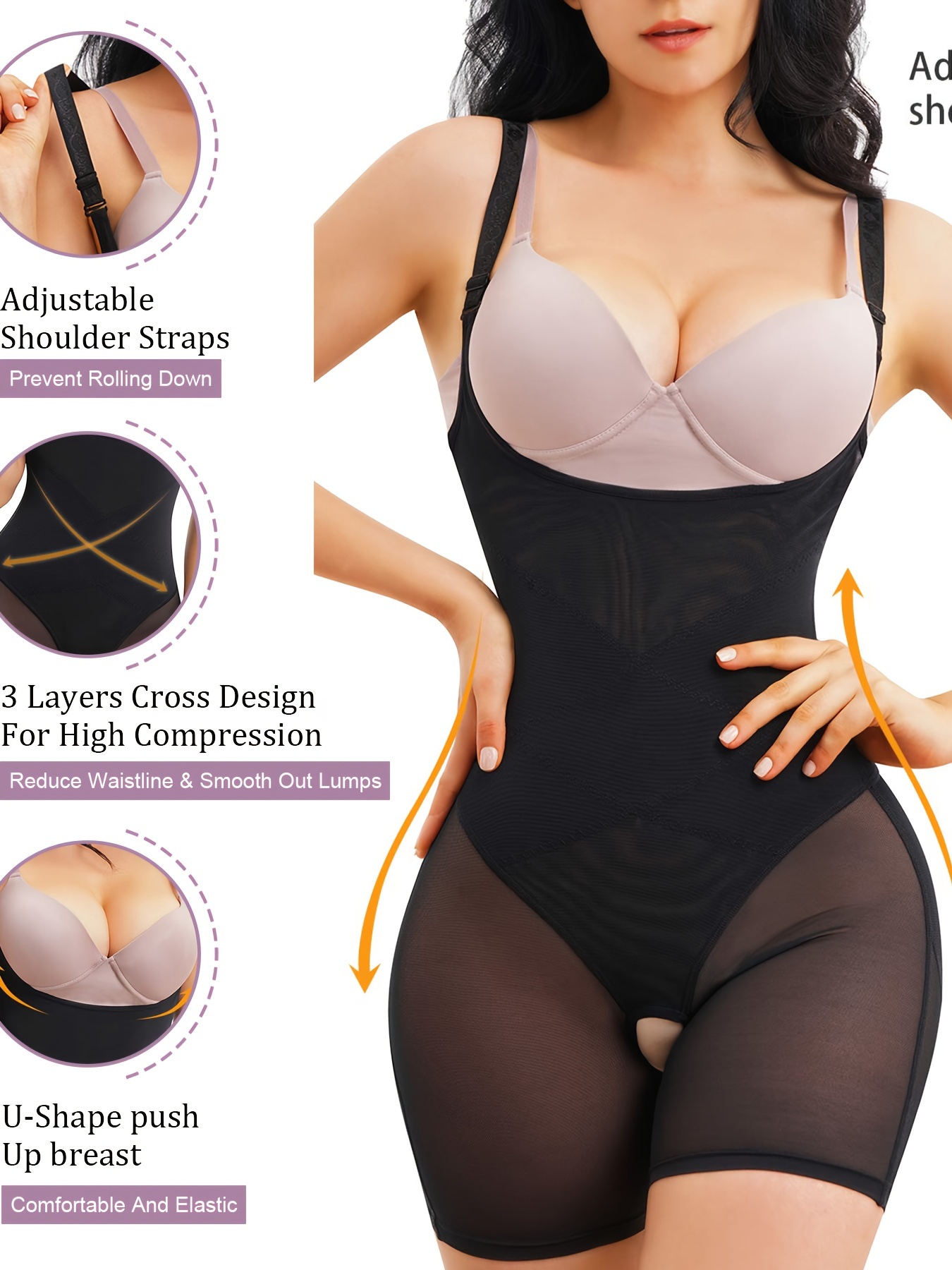 Compression Slip Shaping Jumpsuit Tummy Control Butt Lifting - Temu Canada