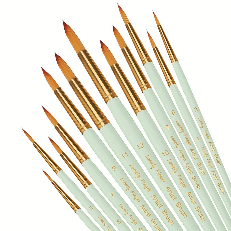 Watercolor Brushes 12Pcs Watercolor Painting Brush Set Round Pointed Tip  Artist Paint Brushes Professional Detail Paint Brushes for Watercolor