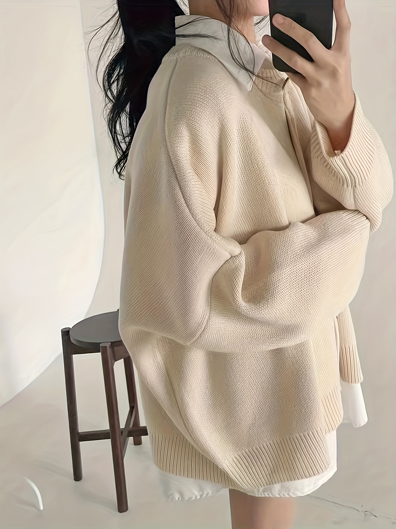 Button up oversized online sweater