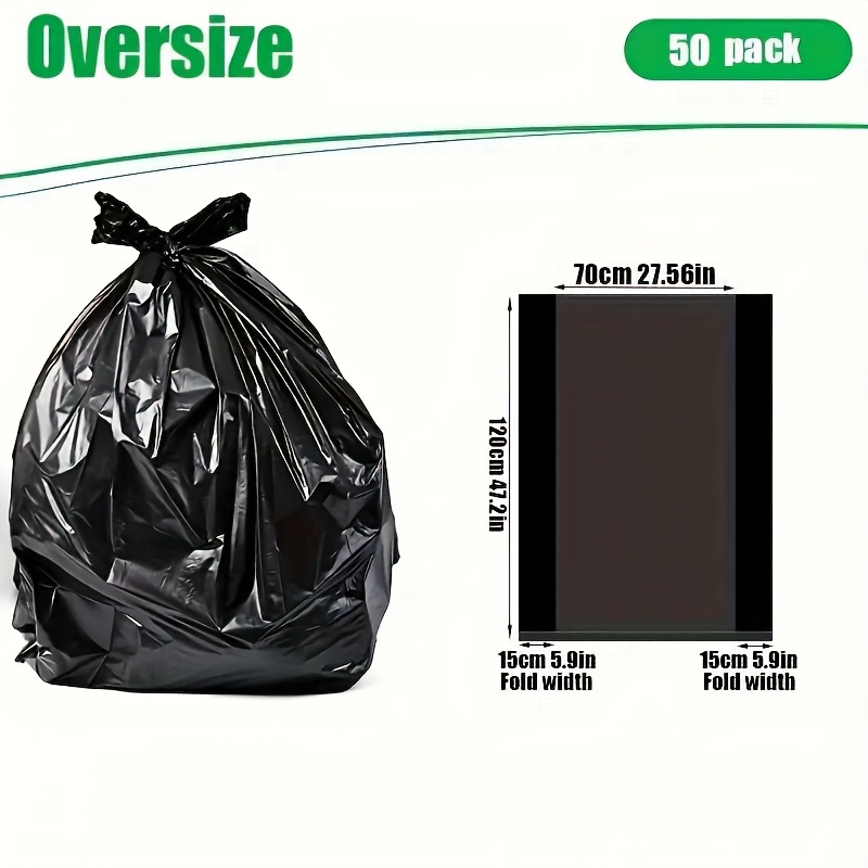 50pcs/Pack Big Garbage Bags Disposable Big Trash Bags Black Heavy