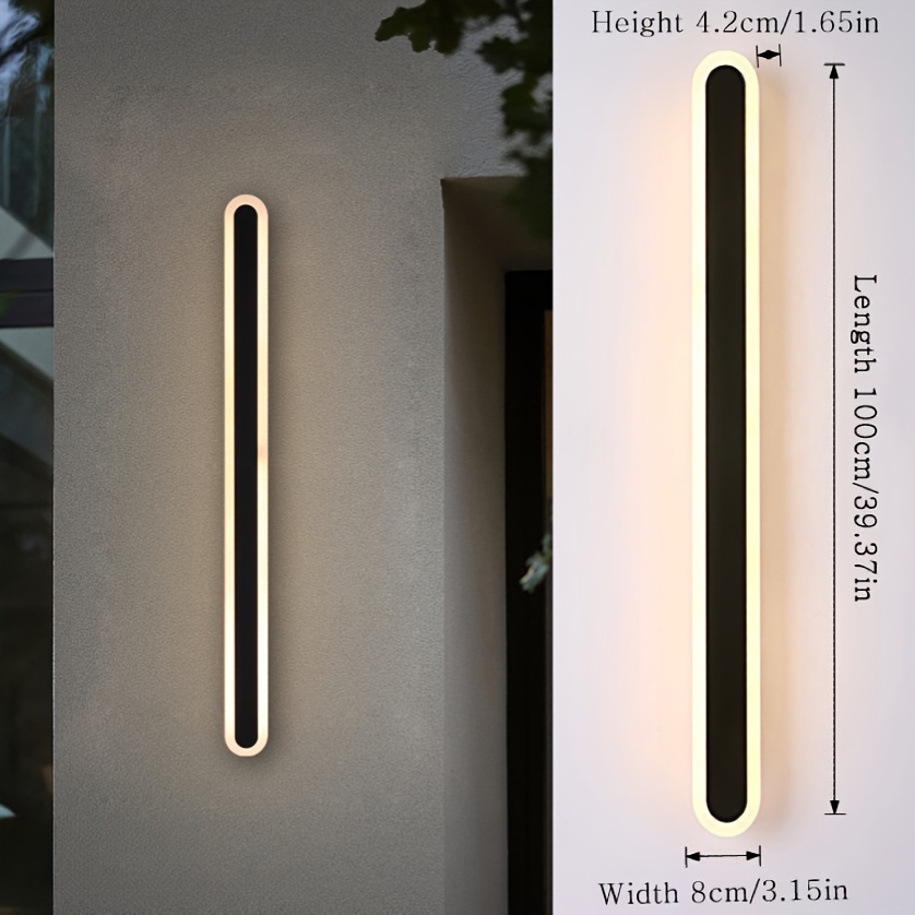1pc 60/100cm Luz Pared Exterior Minimalista Moderna, Luz Led