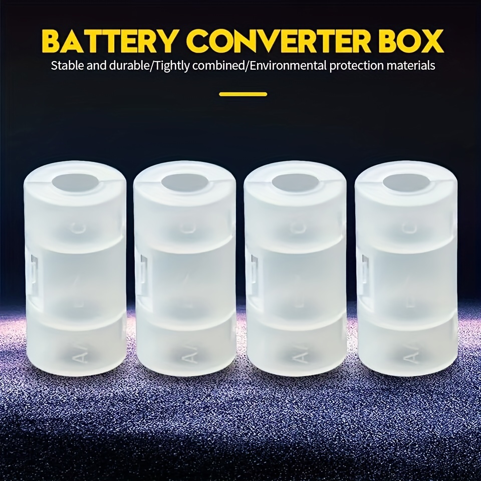6PCS AA to C Battery Adapter Holder Case Converter Switcher LR06 AA to C  LR14~