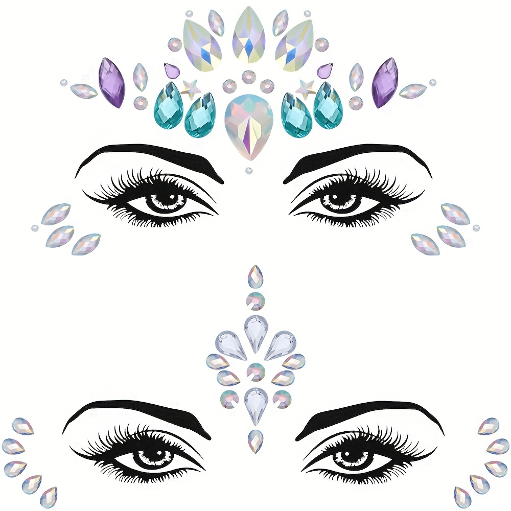 Eyenice Face Jewels And Body Glitter Face Gems Mermaid Face - Temu