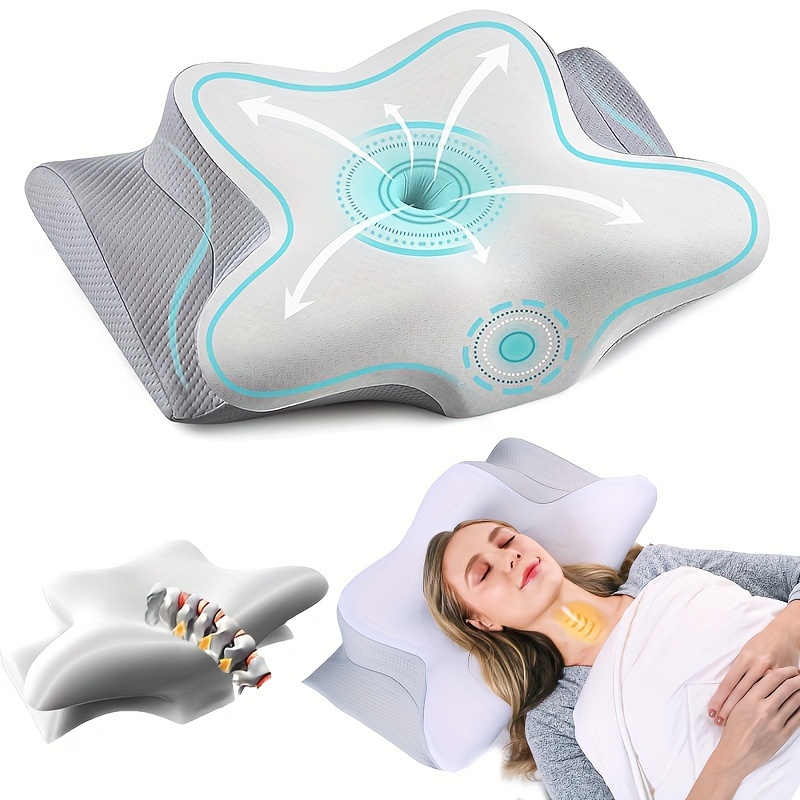 Memory Foam Pillow For Sleeping, Cervical Support Pillow For Neck And  Shoulder Pain, Adjustable Ergonomic Contour Orthopedic Bed Pillow For Side  Back Stomach Sleeper