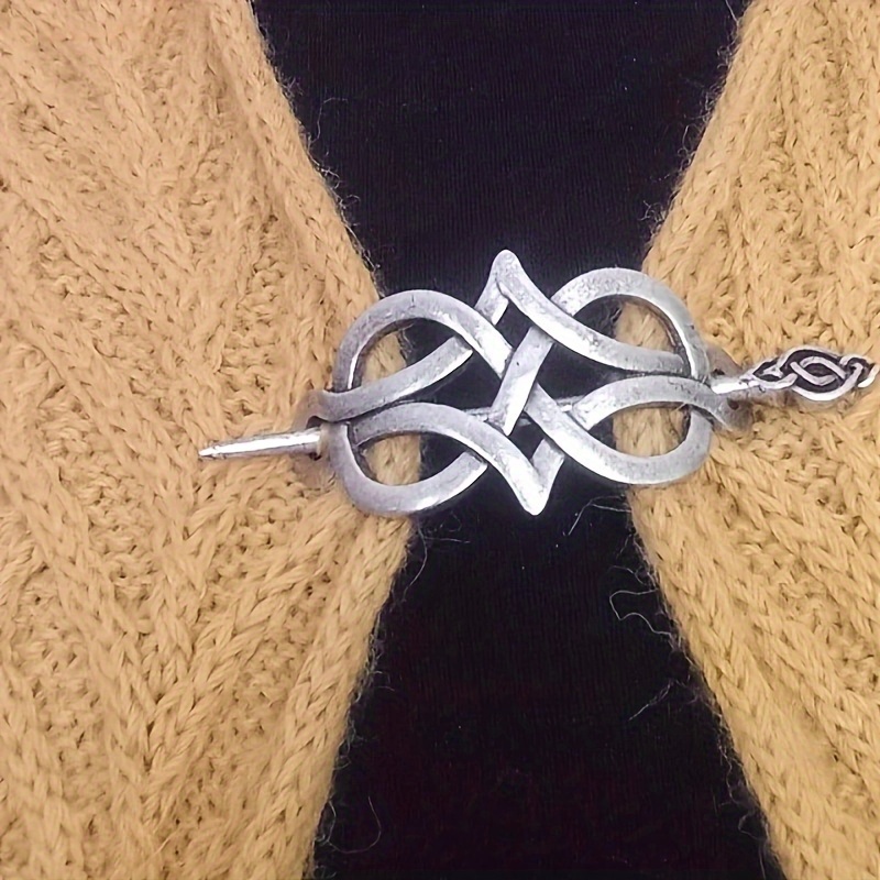Mix metal safety pin style shawl pin, Modern shawl pin, Contemporary shawl  pin, Minimalist pin, Fibula, Scarf pin, Metal shawl p