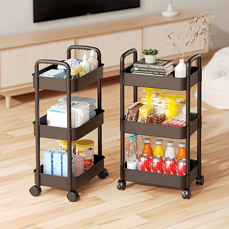 3-Tier Kitchen Cart Multifunctional Rolling Utility Cart with