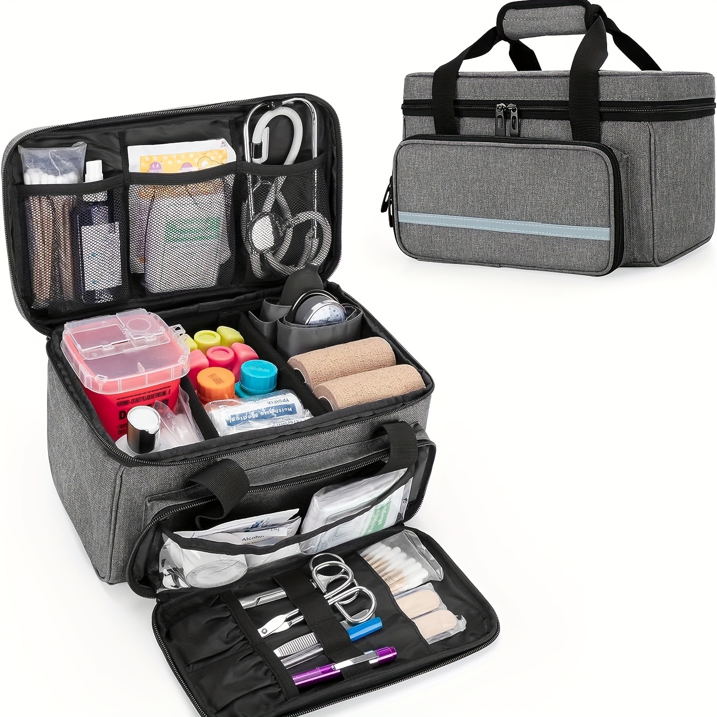 Portable First Aid Tools Storage Bag Organizer for Home Office Car Travel