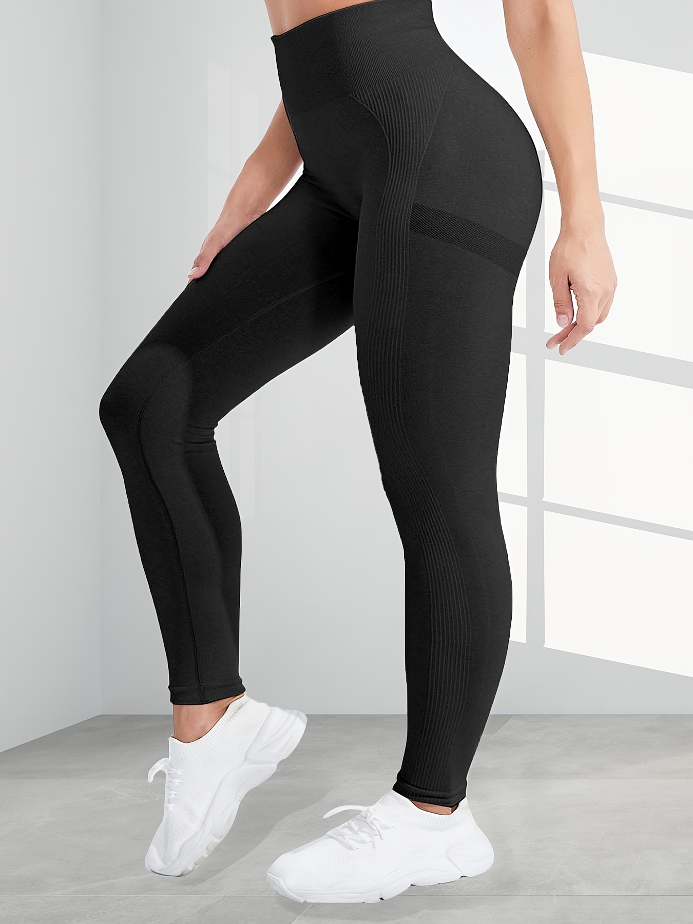 Women's Yoga Pants Tummy Control Butt Lift High Waist Yoga Fitness Gym  Workout Leggings Bottoms Black Green Grey Sports Activewear High Elasticity  Ski