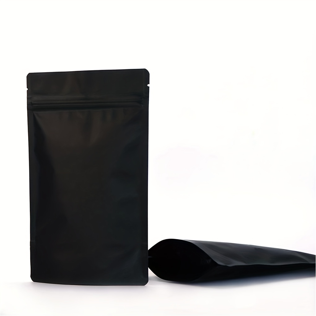 50 Pack Black Mylar Bags, Plastic Smell Proof Bag Reusable