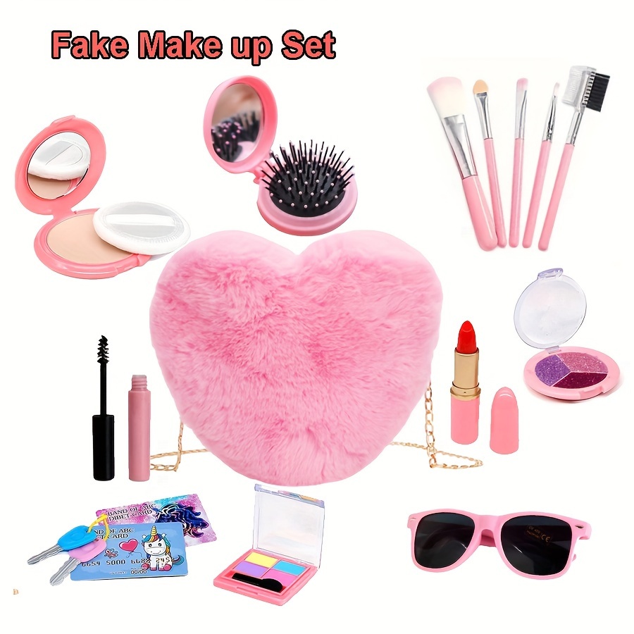 Kids Girl Mermaid Makeup Kit Non-toxic Cosmetic Toys Set With Bag Carnival  Cosplay Princess Game Birthday Gift_p