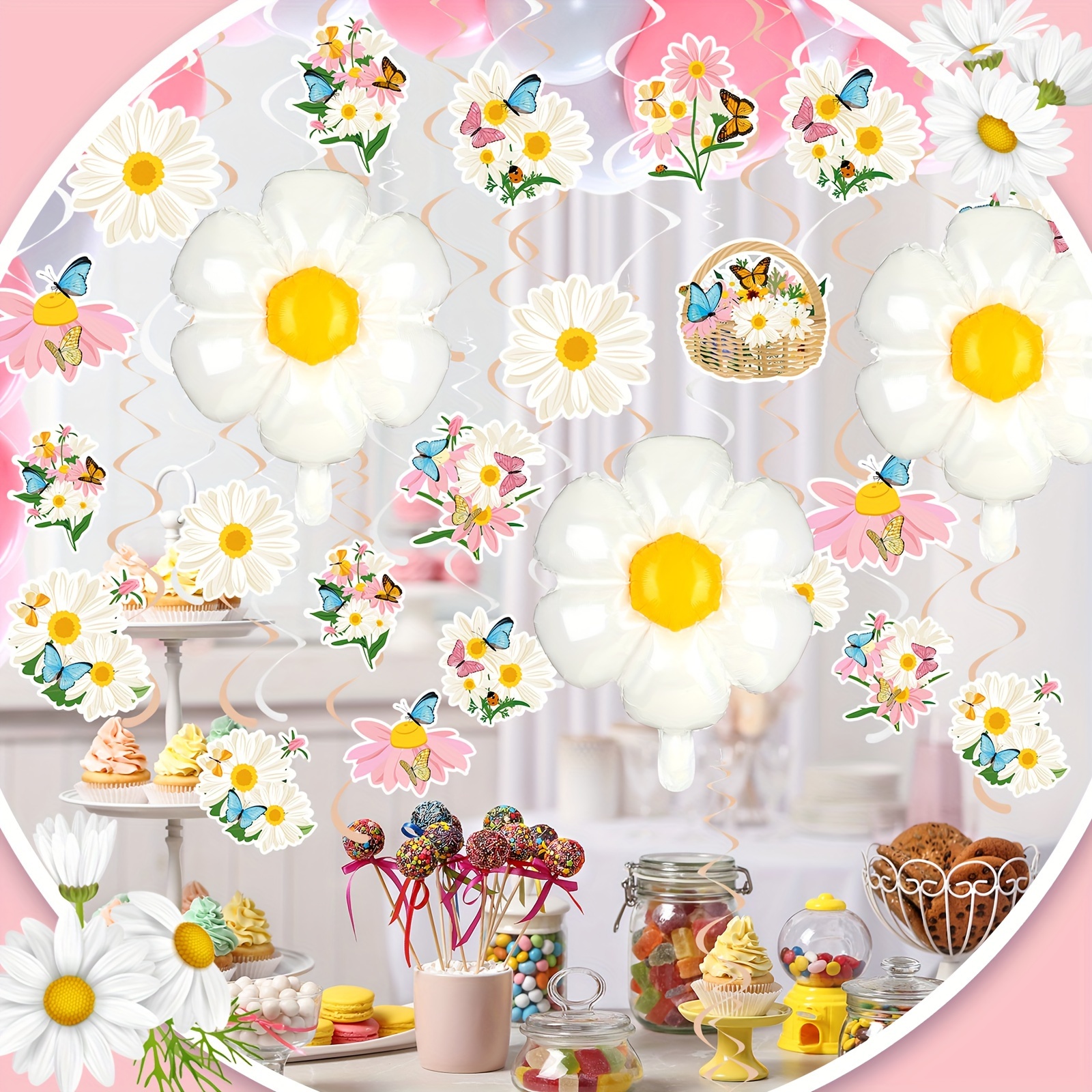8 Forks Simulation Small Daisy Flowers Artificial Pe Rubber - Temu