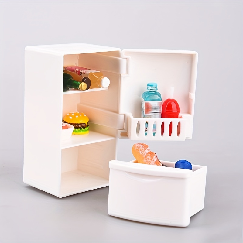  ibasenice 3pcs Simulated Refrigerator Model Miniatures  Miniature Dollhouse Mini Dollhouse Mini+Fridge Mini Cooler Fridge Mini Doll  House Mini-Fridge Accessories Abs Artificial White : Toys & Games