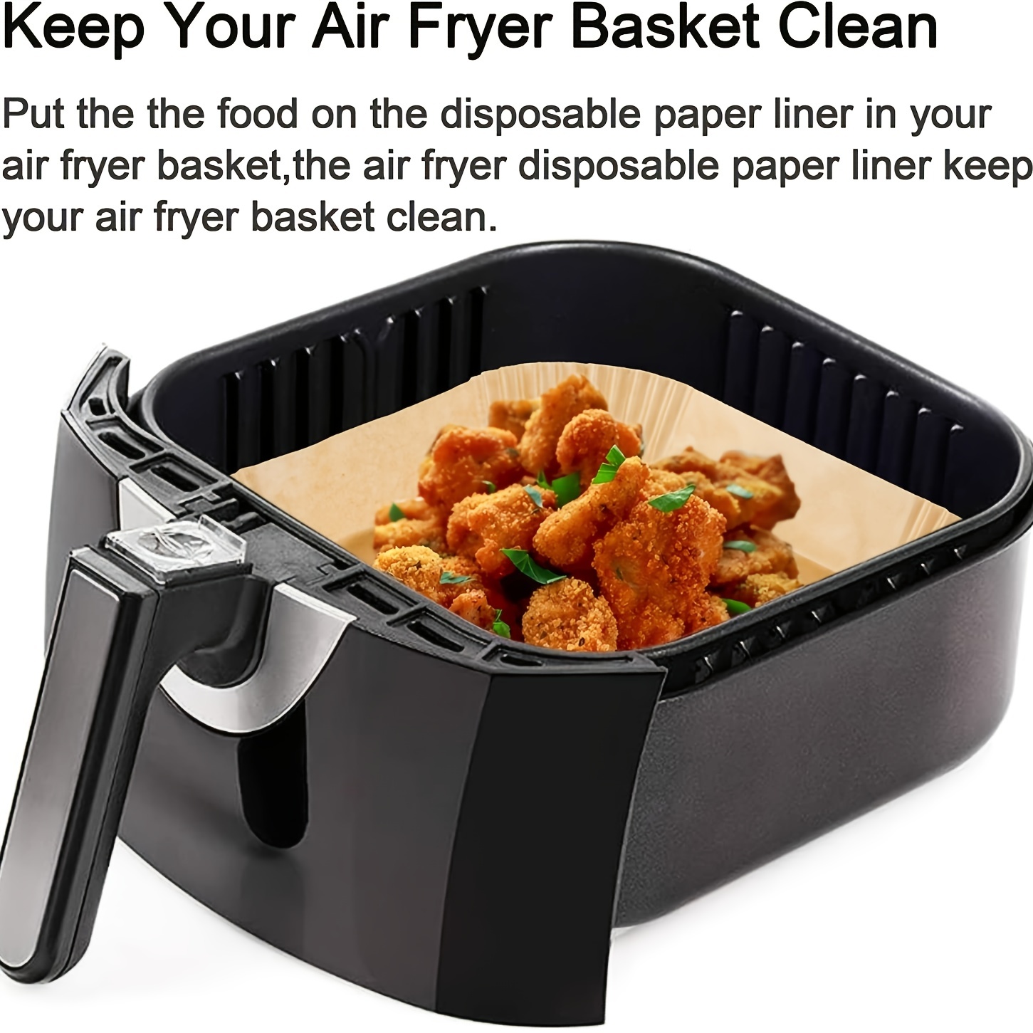 Air Fryer Paper Liners, Air Fryer Disposable Paper Liner Square, Non-Stick  Parch