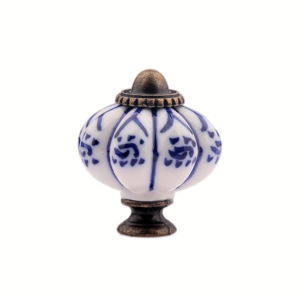 TsunNee 6 pomelli in ceramica per armadietti, eleganti pomelli per  cassetti, maniglie per credenze da cucina antiche, pomelli rotondi per  mobili, blu : : Fai da te