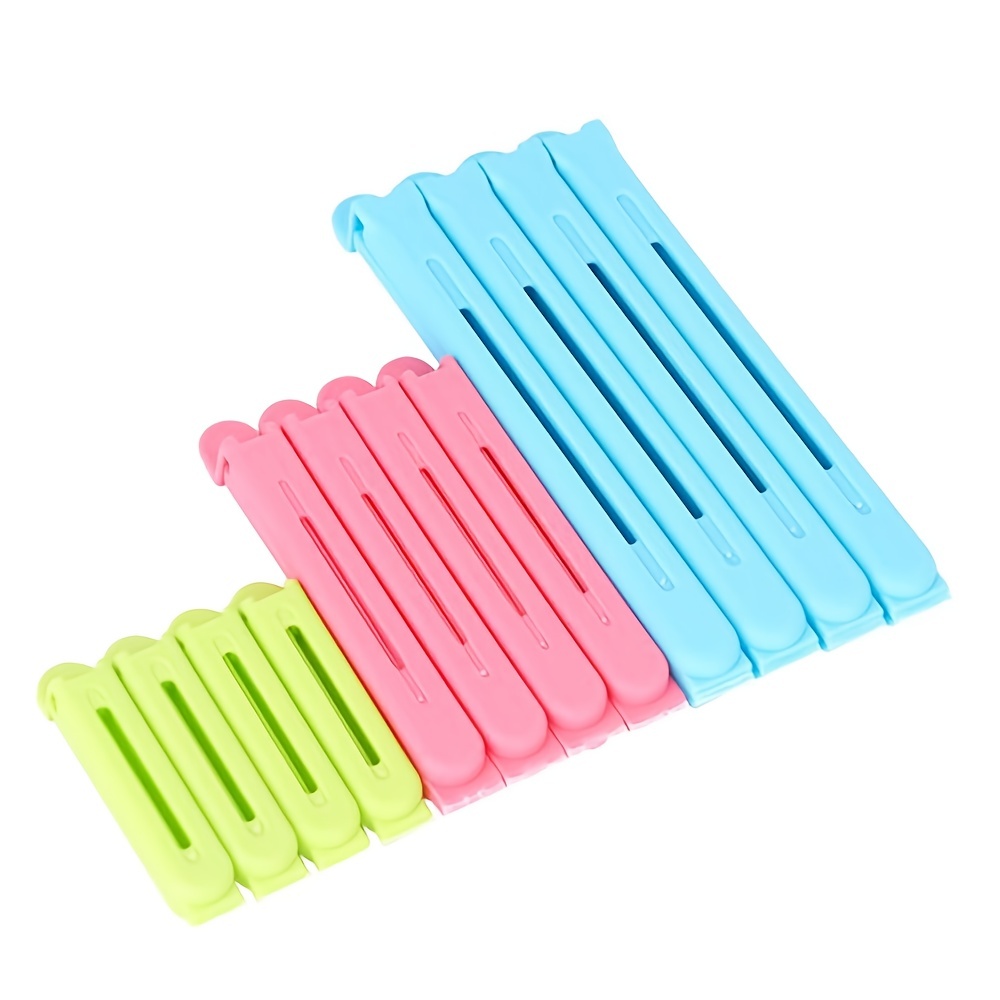 12pcs/set Plastic Snack Sealing Clip, Food Fresh Keeping Bag Clips -  Household Small/Large Bag Sealing Clip for Food Storage