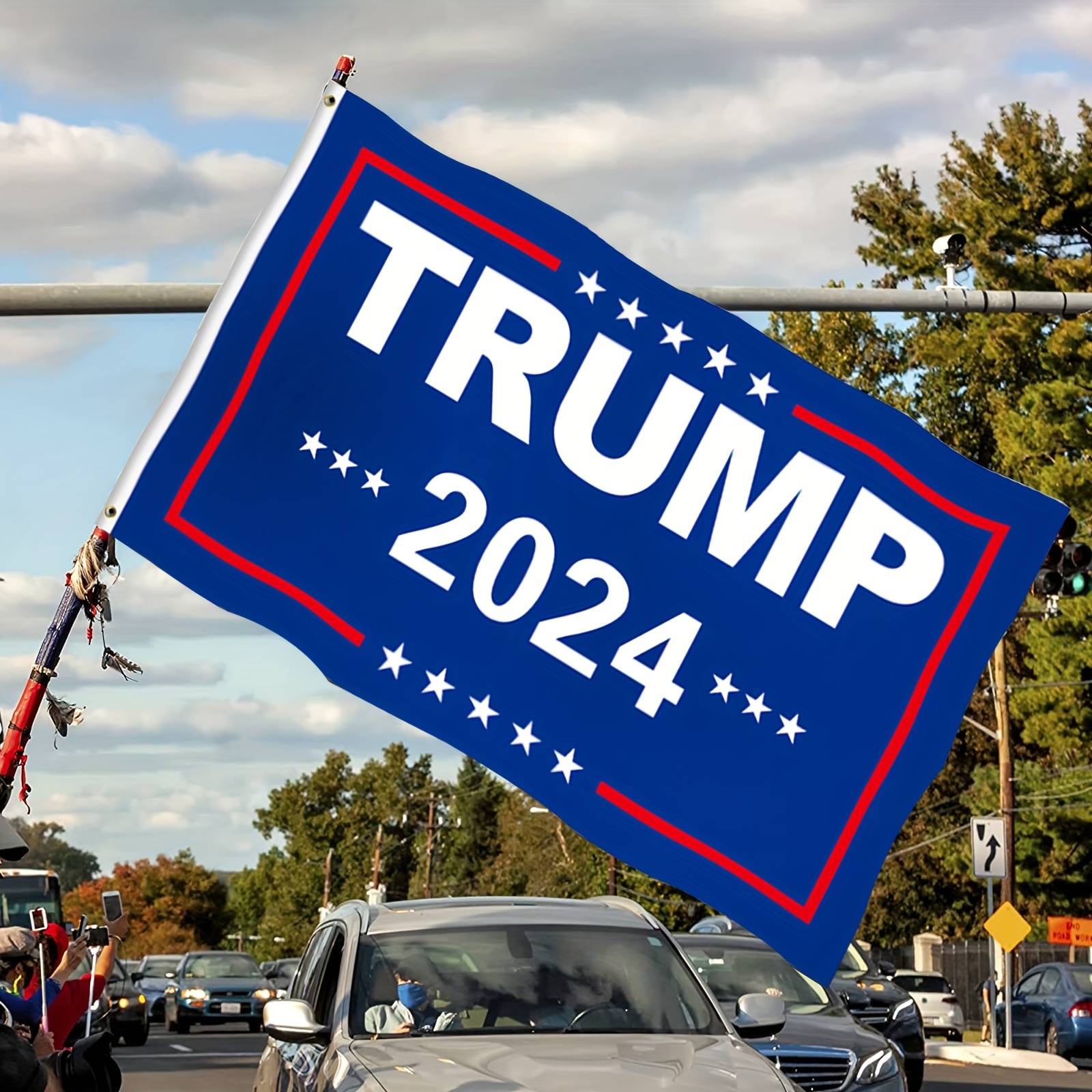 1pc trump 2024 flag 3x5 feet trump flag 2024 trump flags american flag with brass buttonhole trump flag for outdoor room