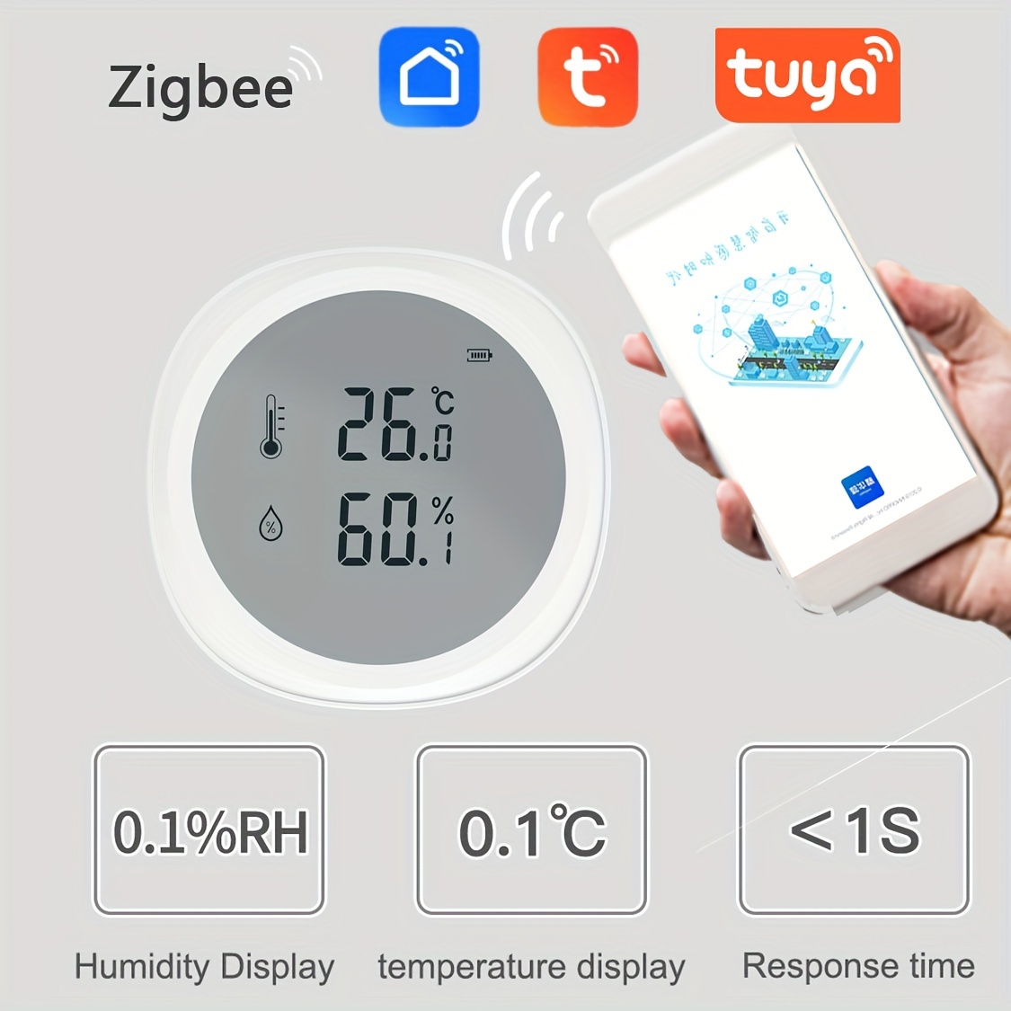 Cheap Zigbee Temperature Humidity Monitor Smart Temperature and Humidity  Sensor with LCD Screen Indoor