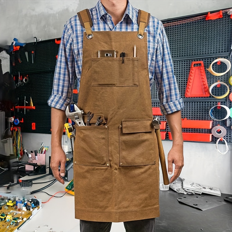 Goxawee Work Aprons For Men With Pockets Heavy Duty Waxed - Temu