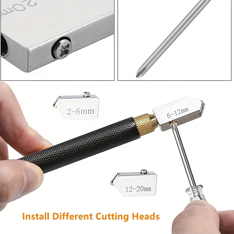Glass Cutter 2mm-20mm, Glass Cutter Tool with Glass Cutting Oil, Glass  Cutting Tool with Aotomatic Oil Feed, Glass Cutter for Mirrors/Tiles/Mosaic