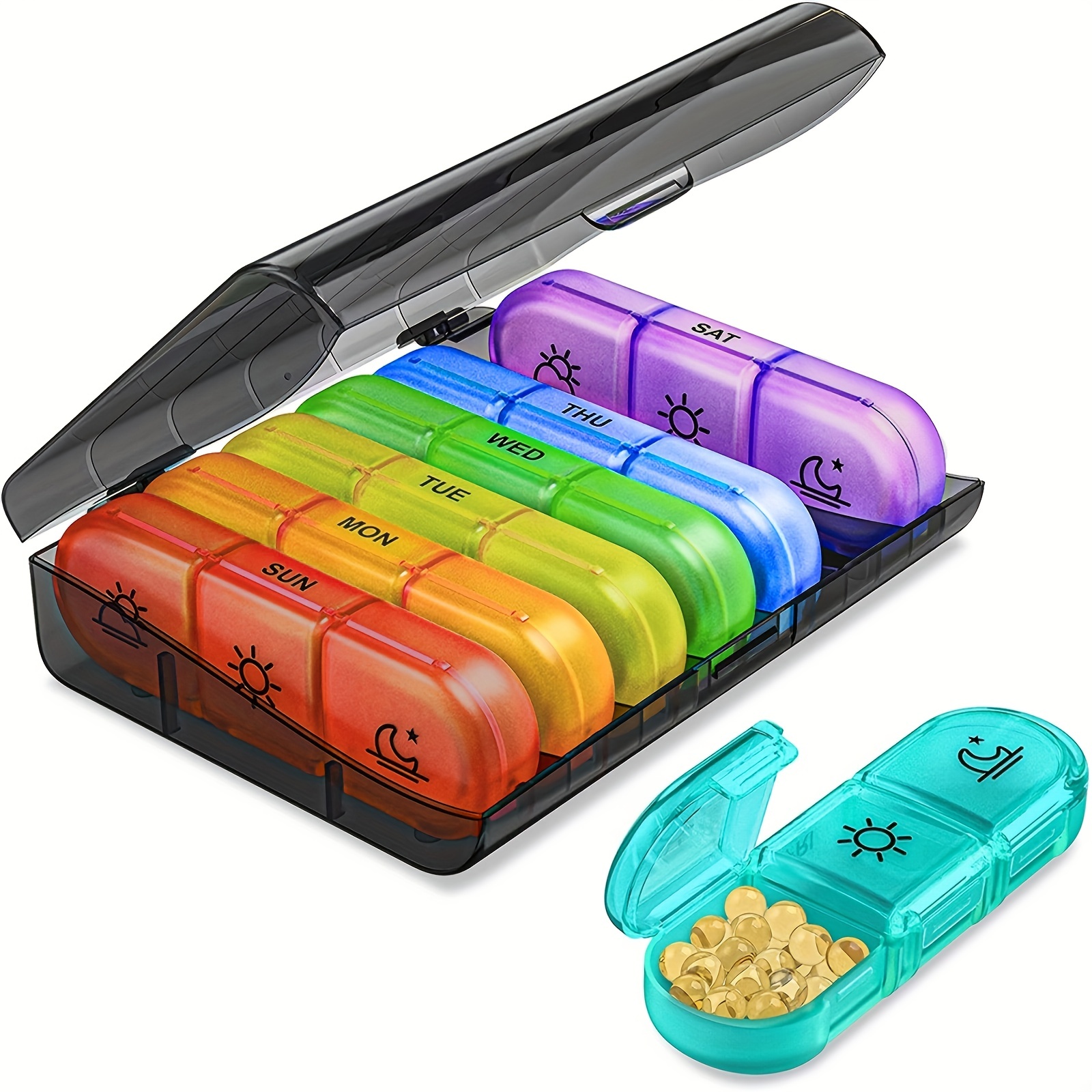 7 Day Pill Box Organizer Weekly Medicine Vitamins Storage Container Travel  Case