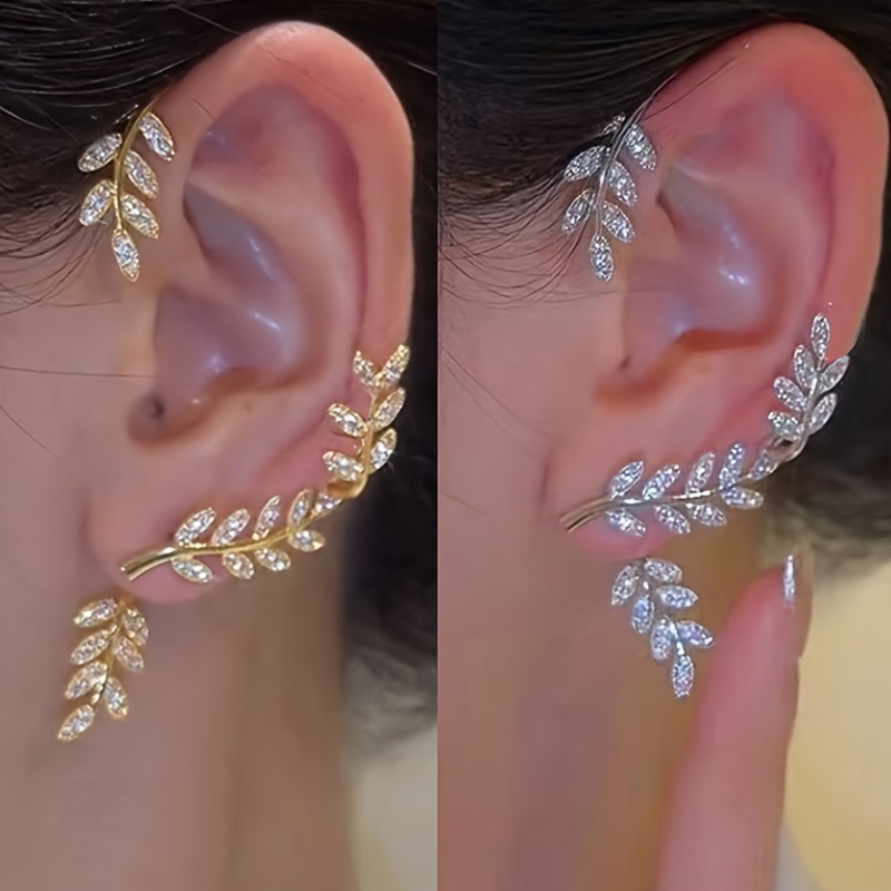 Comfortable Piercing Free Leaf Clip On Earrings for Bridal & Women –  PoetryDesigns
