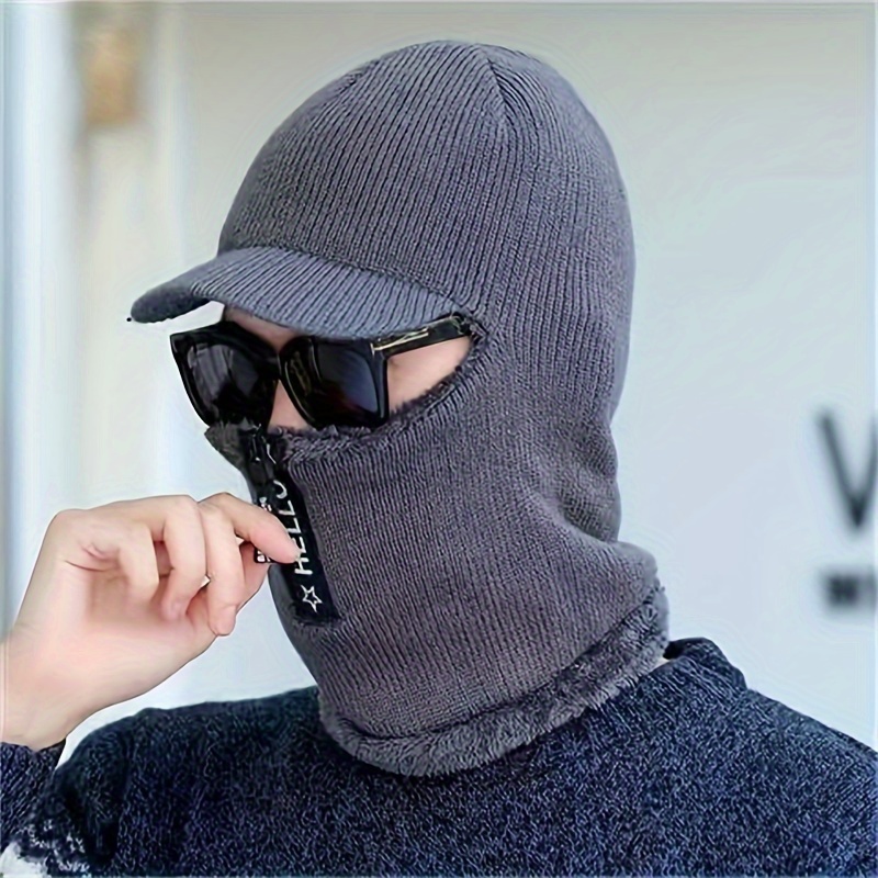 Coldproof Windproof Warm Hat Winter Zipper Fishing Balaclava Hat