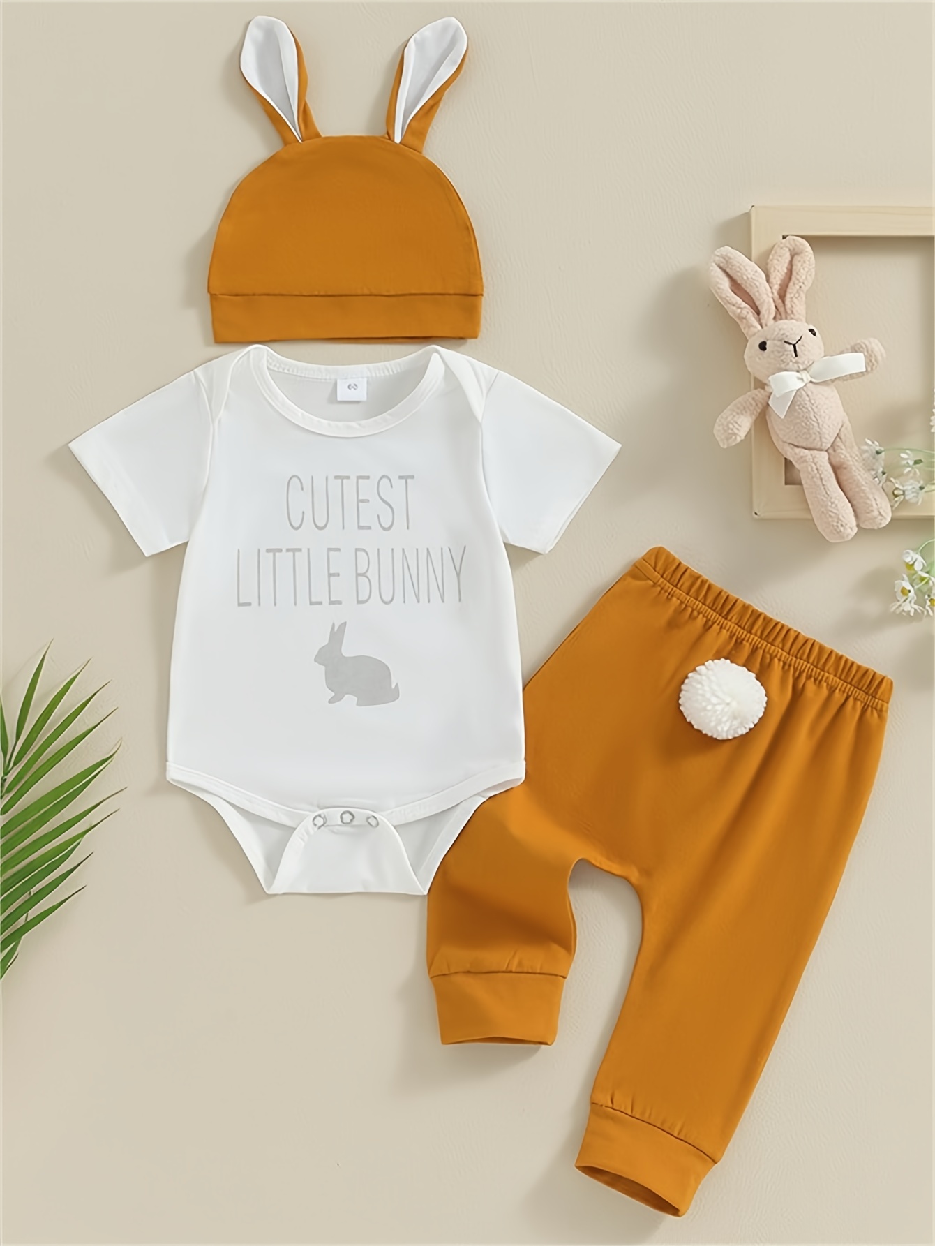 Unisex Baby Short Sleeve Bunny Bodysuit And Pants 5-Piece Outfit