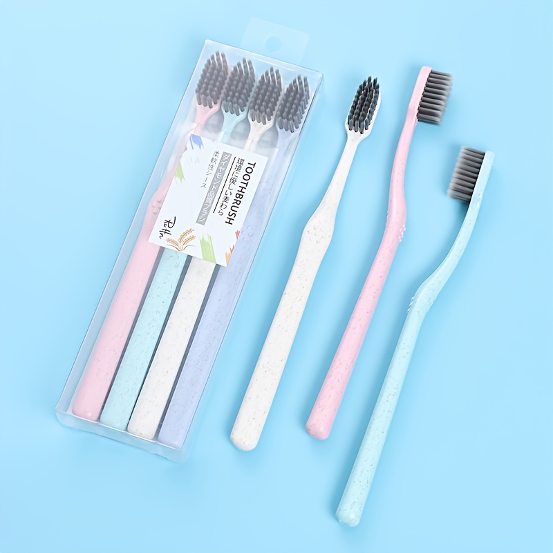 4 Pcs Family Pack Toothbrush Bamboo Charcoal Soft Bristles