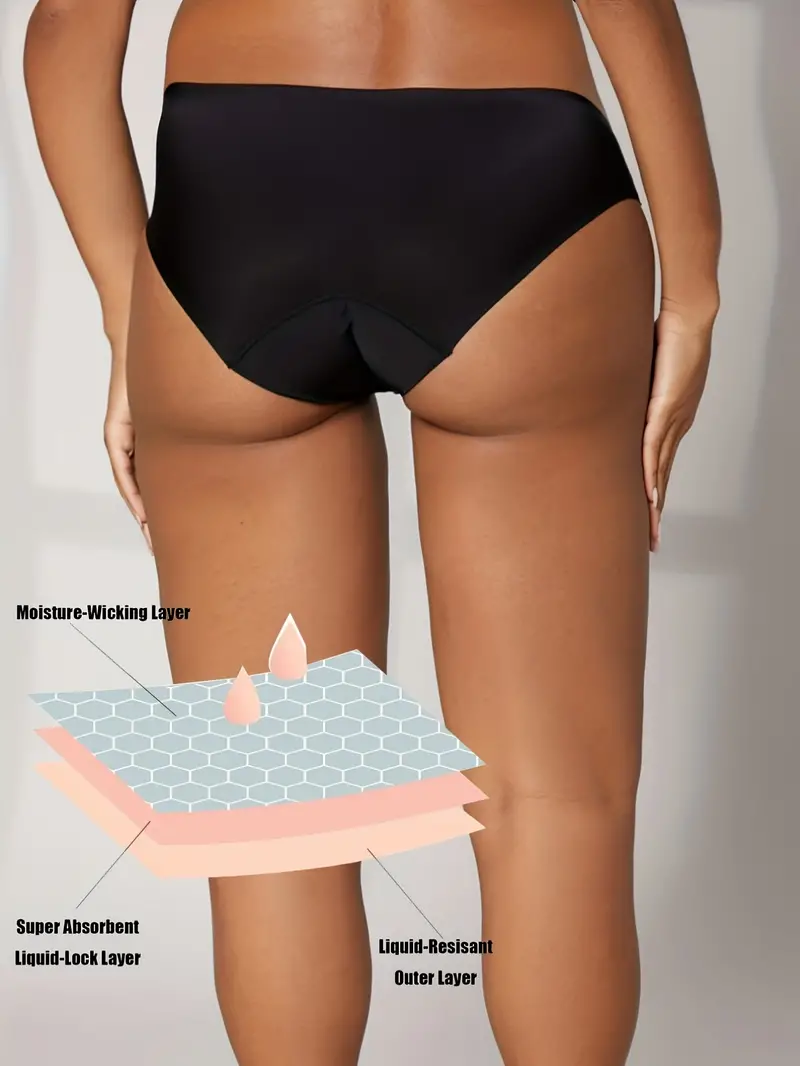 Plus Size Basic Period Underwear Women's Plus Solid Leak - Temu Australia
