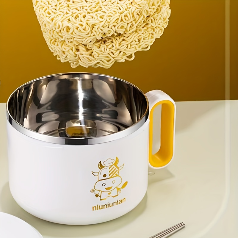 Stainless Steel Instant Noodle Bowl Double-layer Student Canteen