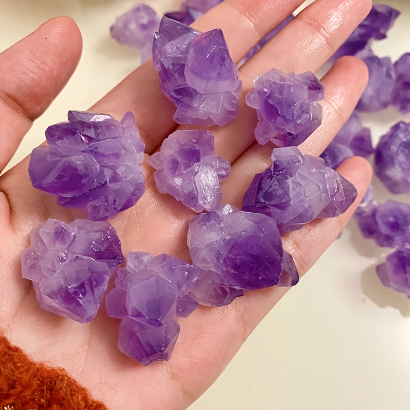 2pcs Natural Amethyst Flower Crystals for Aromatherapy