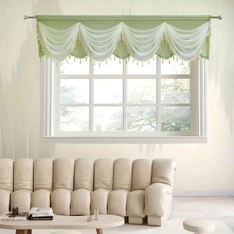 Scallop Kitchen Curtain Valance For