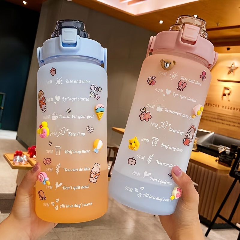 Cute Kawaii Water Bottle With Straw Bpa free Leak proof - Temu