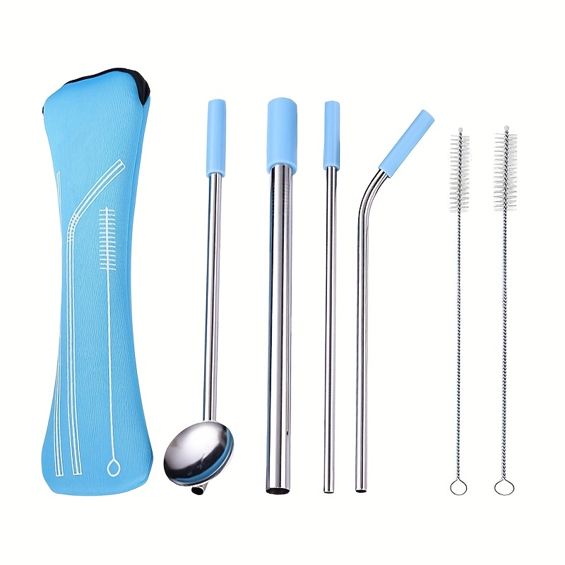  Anti Wrinkle Straw, Reusable Stainless Steel Drinking Straw, Wrinkle  Free Straws, Reduce Lip Wrinkles with Cleaning Brush (Color : 23.5cm, Size  : Two) : Home & Kitchen