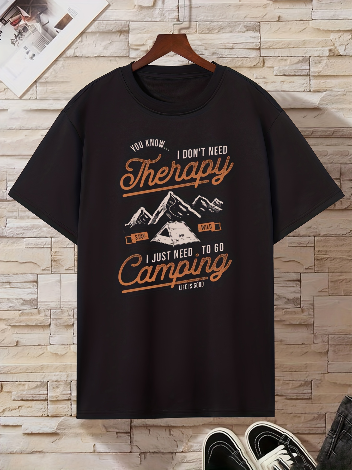 Fire Pattern Camping Hunting Fishing Letters Print Men's - Temu New Zealand