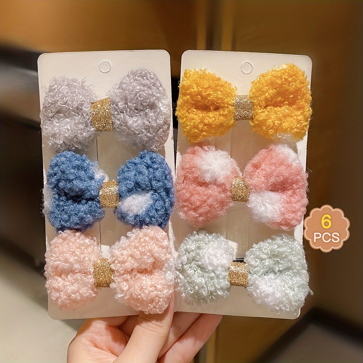 8/10/14/16pcs Ensemble De Clips À Cheveux Mignons En Peluche Pour