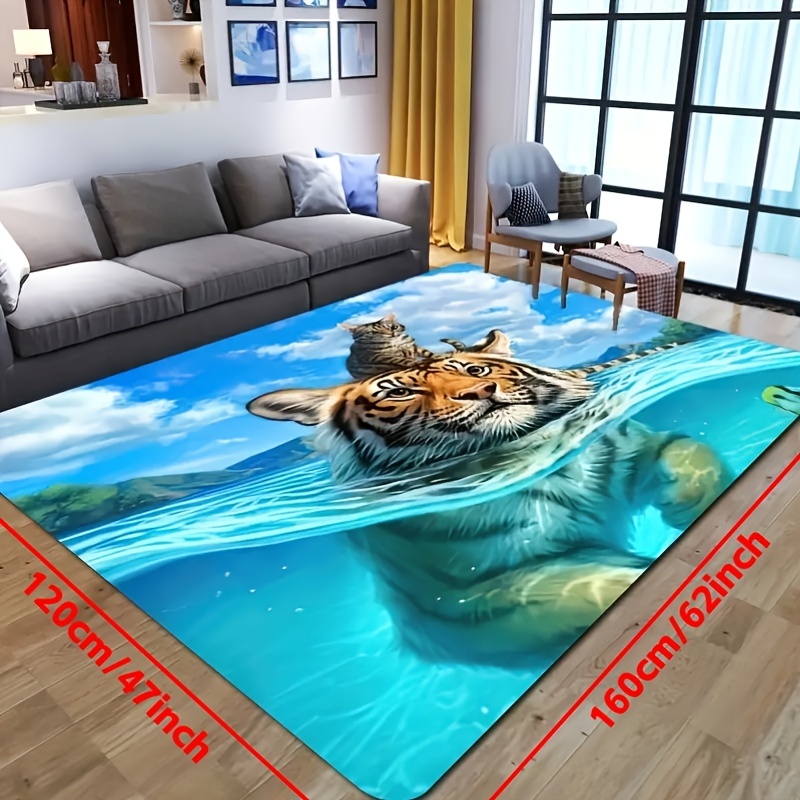 3D Cartoon Cute Cat Area Rug,Carpet Rug for Living Room